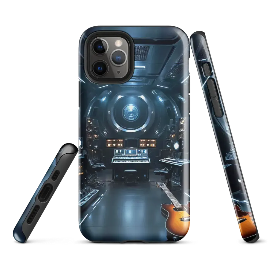 Futuristic Studio Vibes iPhone Tough Case - Sci-Fi Music Room Design product image (2)
