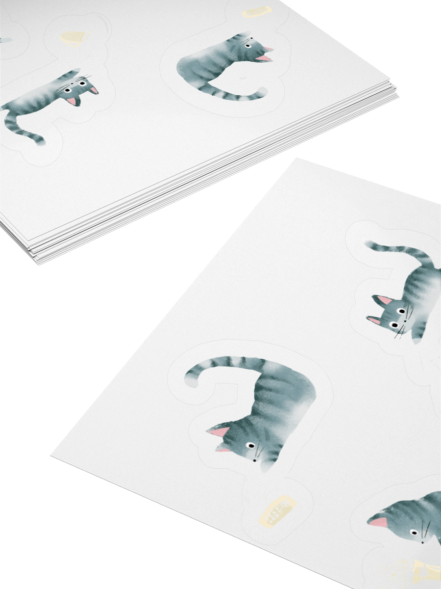 Bad Grey Tabby Cats Knocking Stuff Over Stickers product image (11)