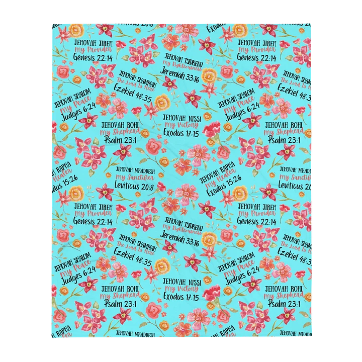 Teal Floral Names Of God Blanket product image (2)