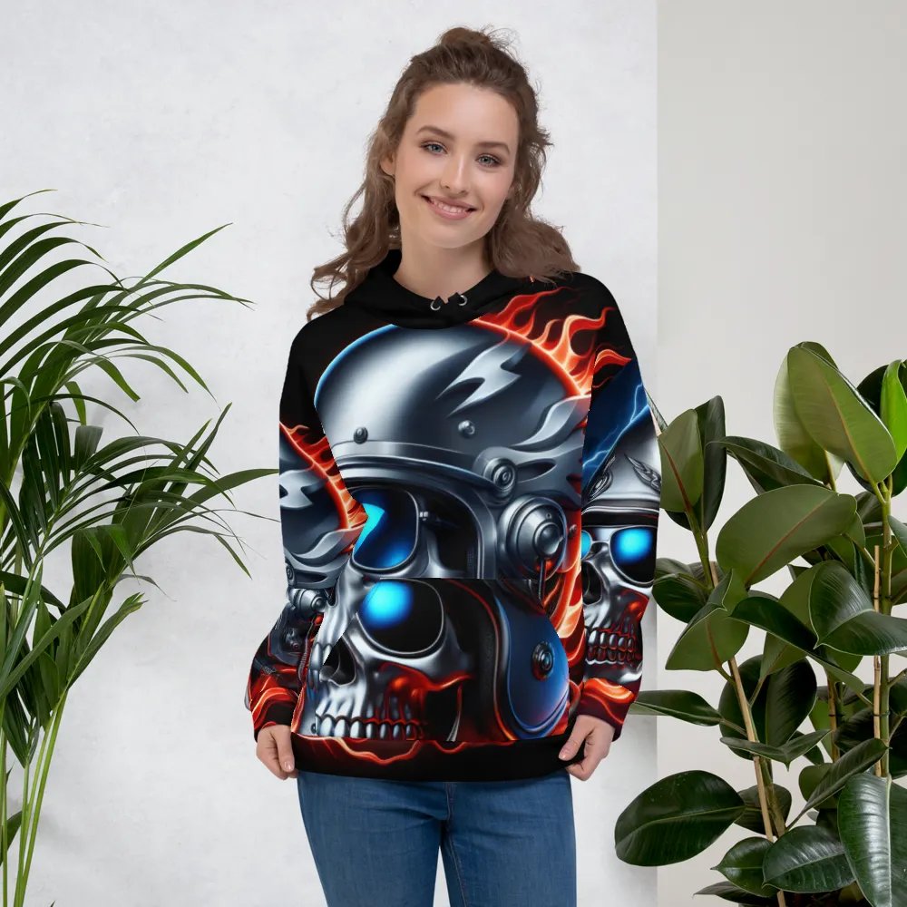 Flaming Skull - Unisex Skull Hoodie #48 product image (5)