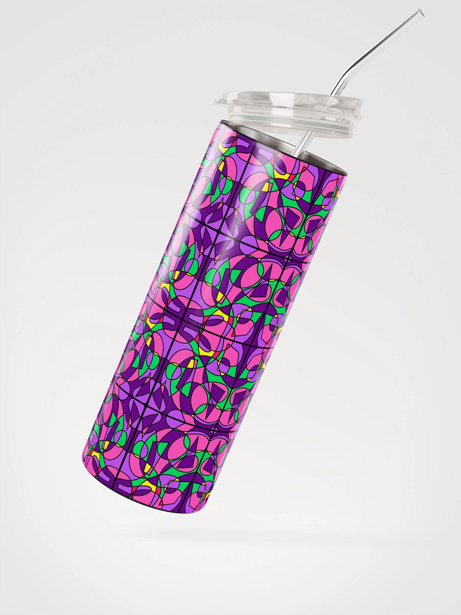 Pink Stained Glass – Vibrant Pink Pattern Stainless Steel Tumbler product image (2)