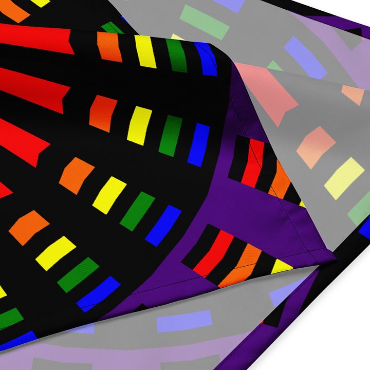 Neon Rainbow Black Bandana, Kaleidoscopic Queer Art Accessory product image (4)