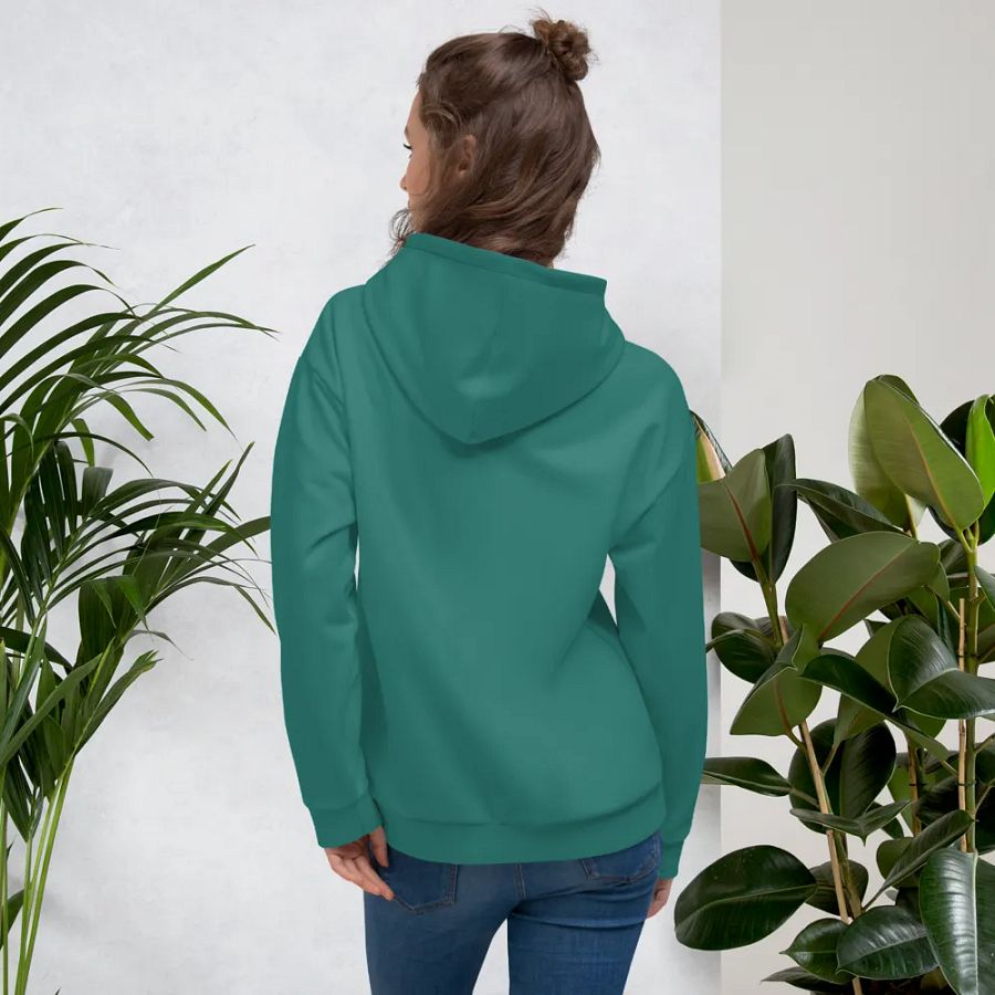 Plain Medium Teal Green True Summer Unisex Recycled Polyester Heavyweight Premium Hoodie by Treasure Pie product image (12)
