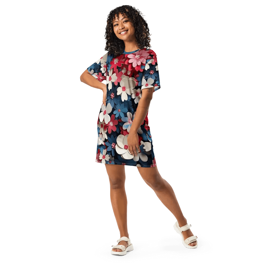 3D-Ditsy-Flowers-Seamless-Patterns T-shirt Dress - V11 product image (8)