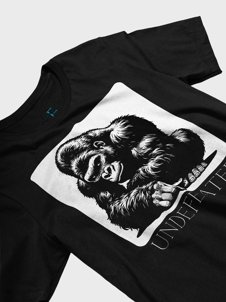 Leaning Gorilla "UNDEFEATED" Black & White Tee | Bella + Canvas 3001 Unisex Shirt product image (23)