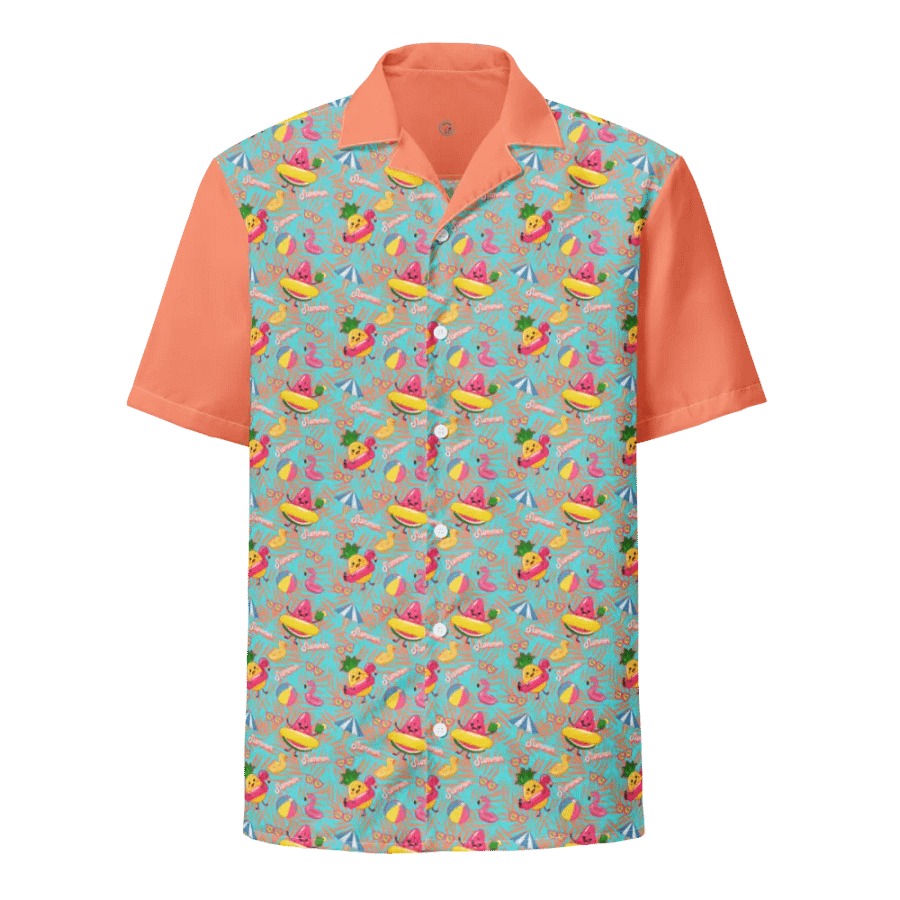 Funny Floaties Summer Hawaiian Women's Button Shirt product image (5)