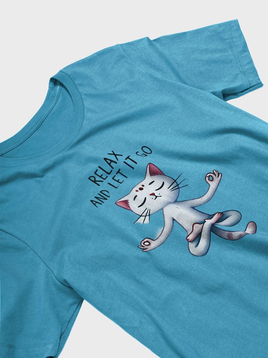 Relax and Let It Go Cat T-Shirt – Zen Meditating Kitty Design product image (2)