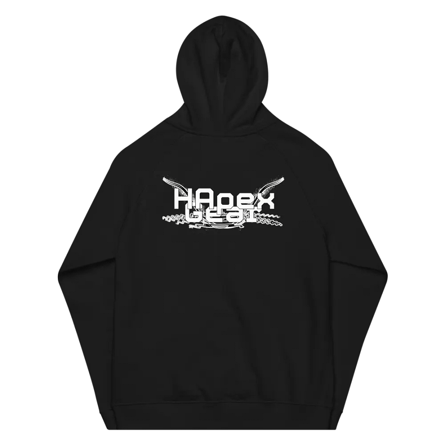Unisex Eco Raglan Hoodie - White HApex Gear Black Logo product image (6)