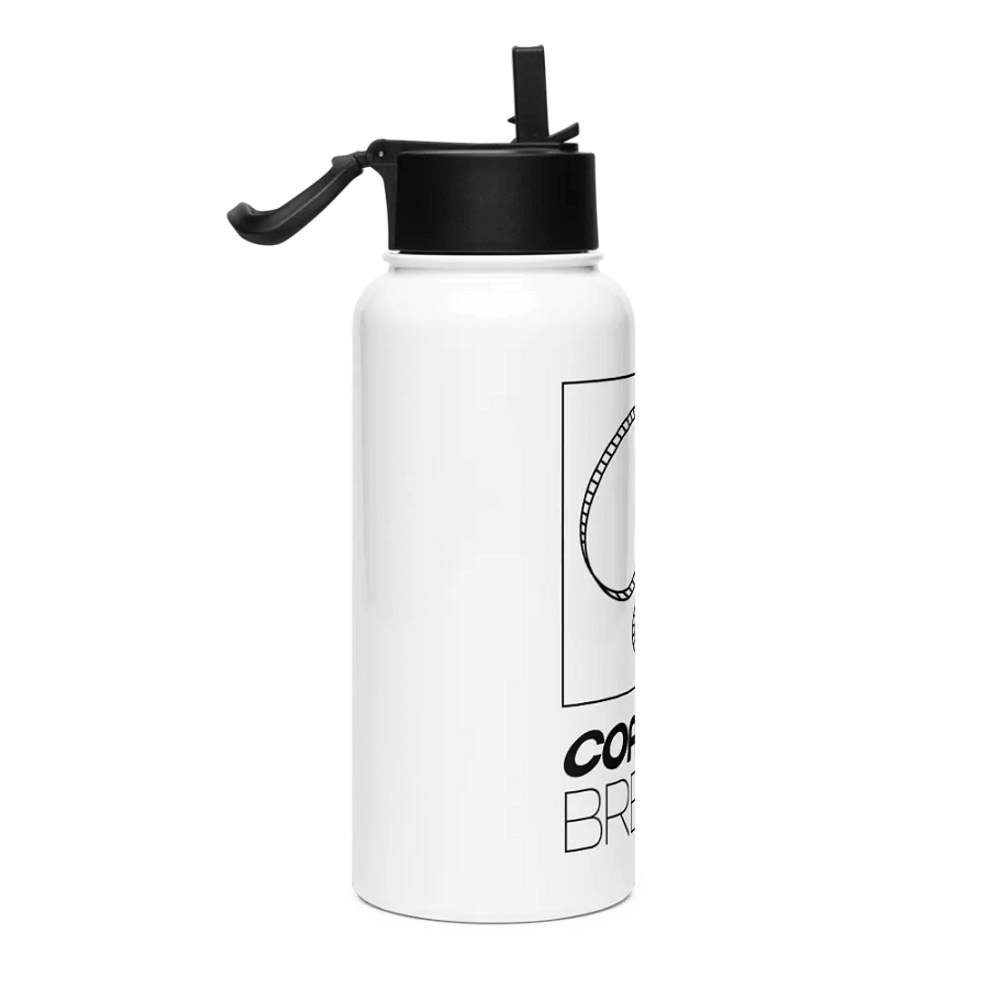 Coaster Breaks Stainless Steel Water Bottle with a Straw Lid - White & Black product image (4)