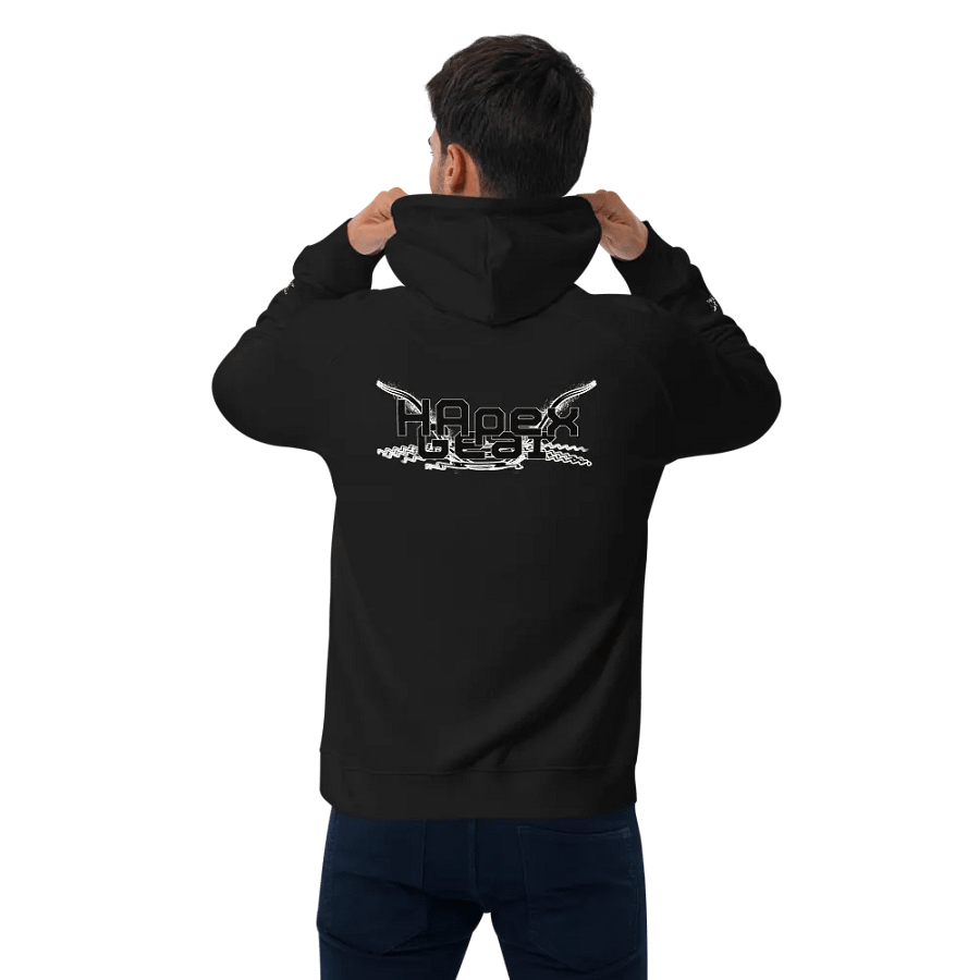 Unisex Eco Raglan Hoodie - Black HApex Gear Black Logo product image (4)