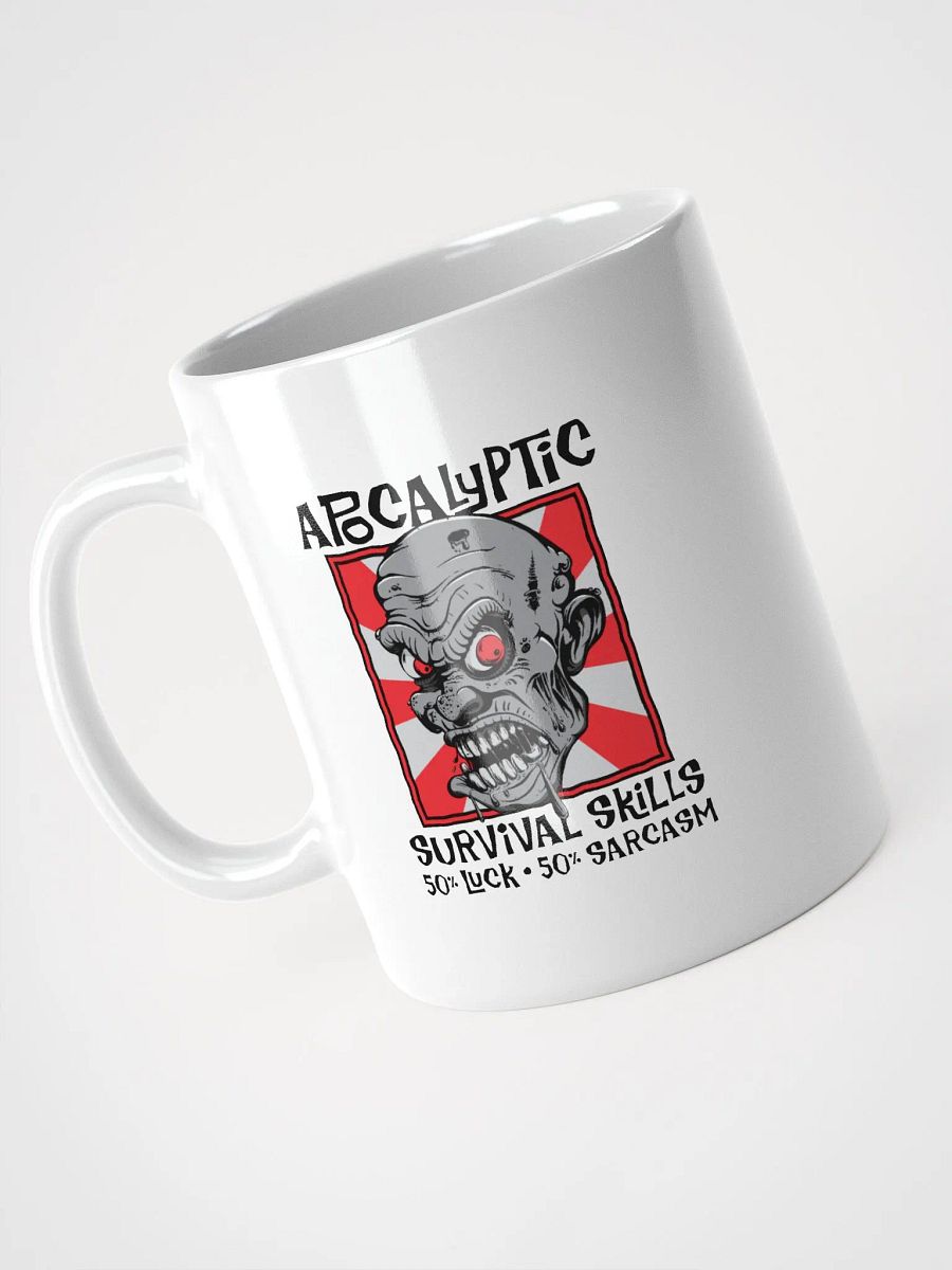 Apocalyptic Survival Skills 50% Luck 50% Sarcasm Funny Zombie Mug product image (3)