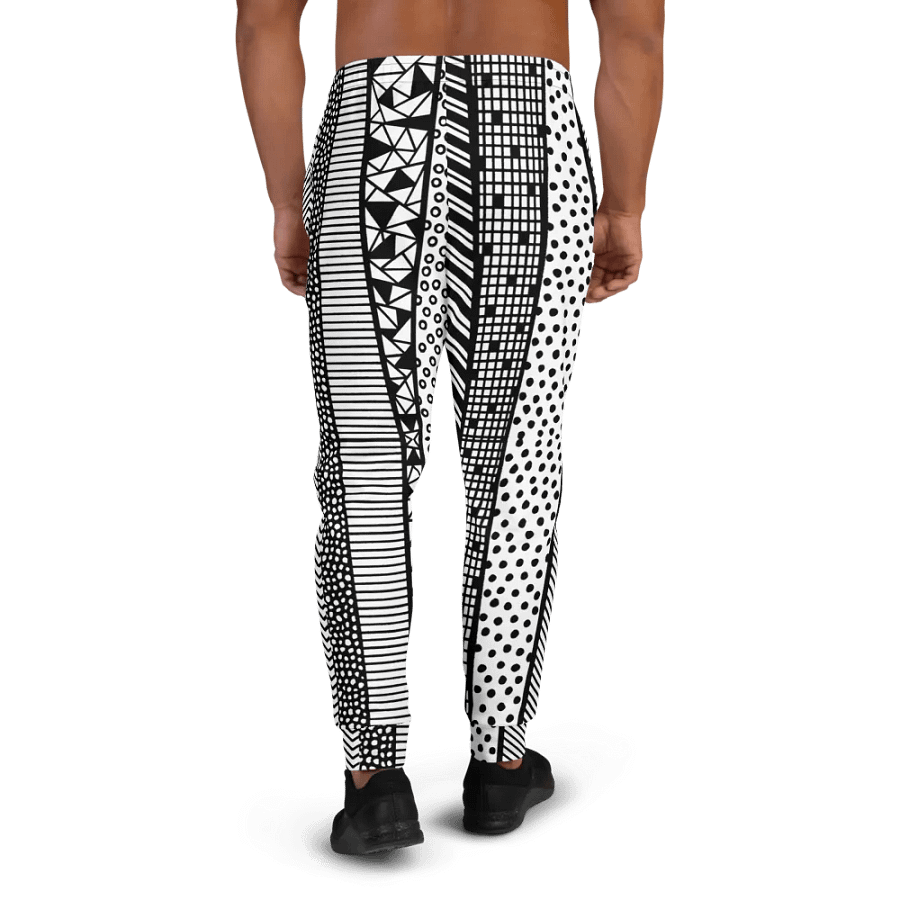 Modern pattern in black and white Men's Joggers product image (4)