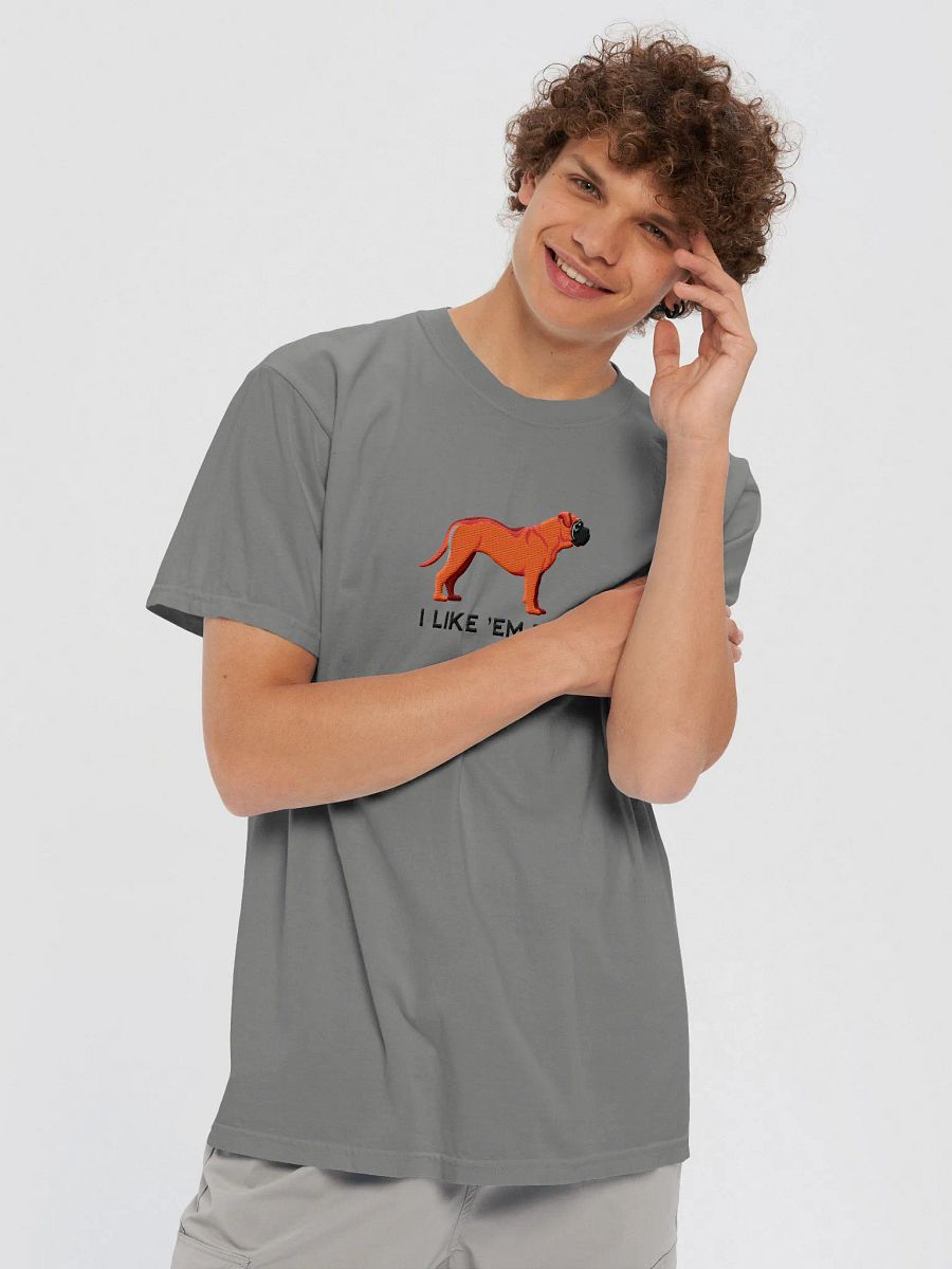 I Like 'Em Big T-Shirt(Embroidered) of an English Mastiff(Red) product image (29)
