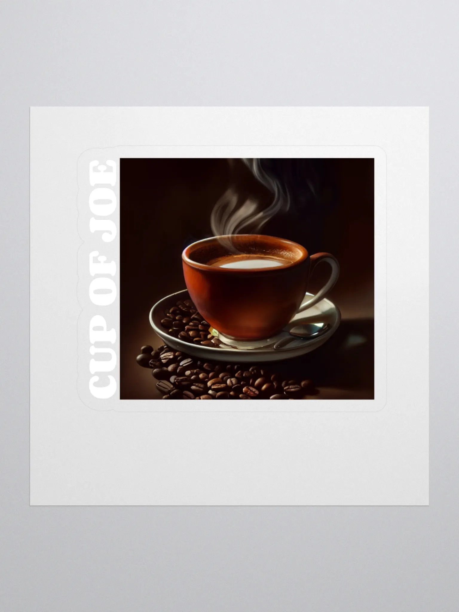 Steaming Cup of Joe Kiss Cut Stickers product image (1)