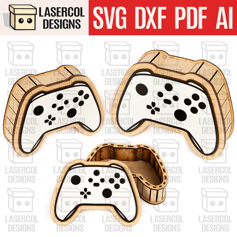 Controller Shaped Boxes Bundle (Set 1-2) - Laser Cut Files product image (3)
