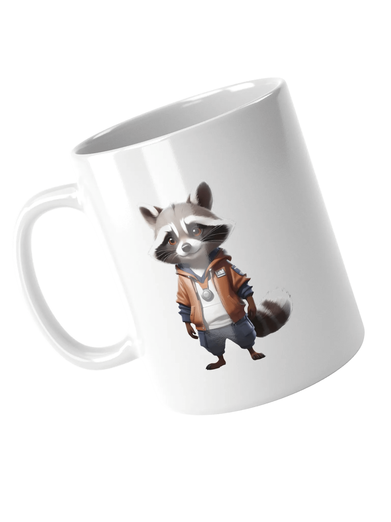 Cute Cartoon Raccoon White Mug product image (4)