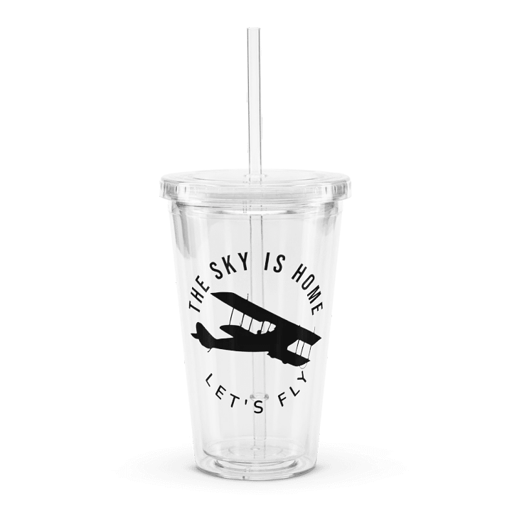 The Sky is Home - Let's Fly - Double Wall Clear Plastic Tumbler product image (1)