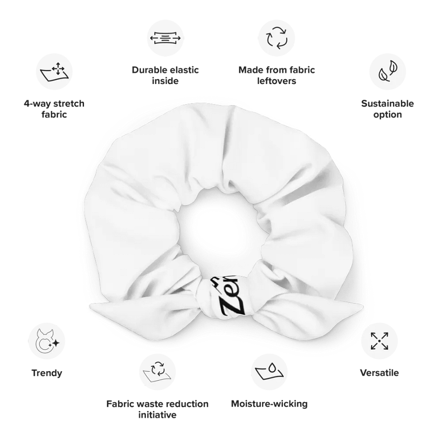 Zenith White Print Scrunchie - Eco-Friendly All-Over Design product image (12)