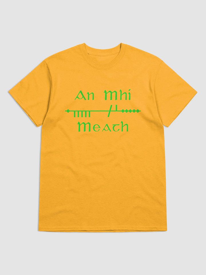 Meath/An MhÍ Scholastic style Ogham gold printed T-shirt product image (1)