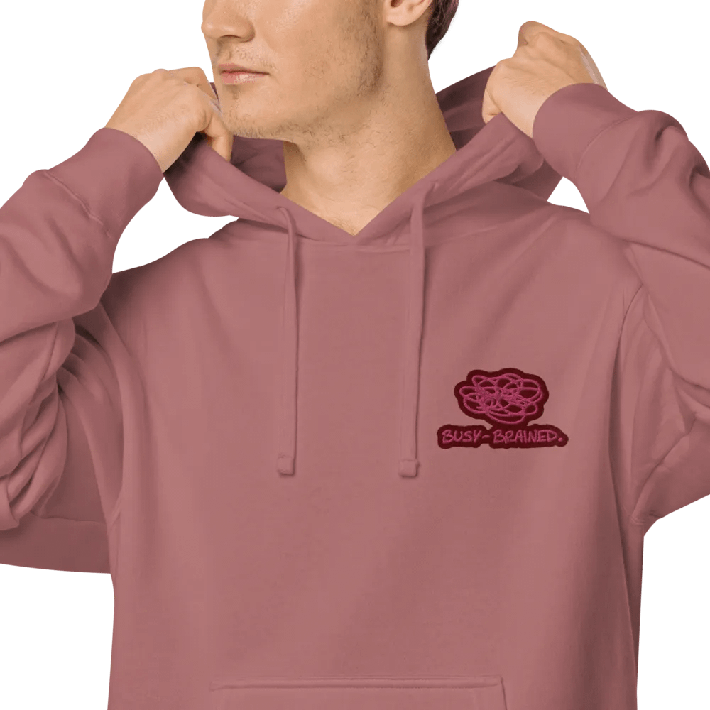 BUSY-BRAINED (l. rose bubble design) embroidered pigment hoodie product image (8)