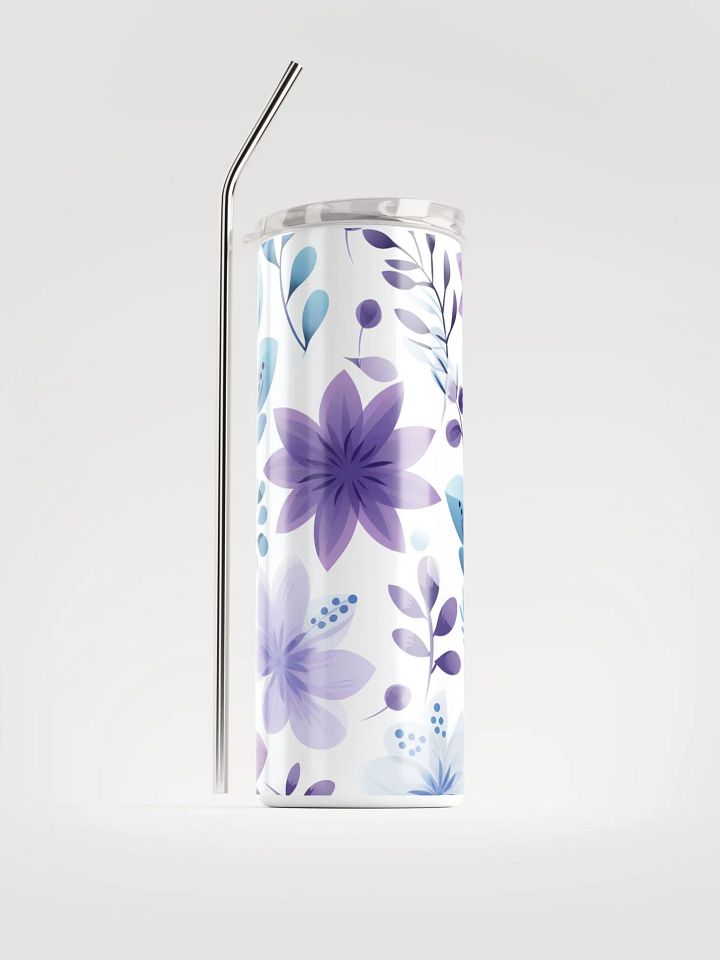 Pastel Purple Flowers 20oz Insulated Stainless Steel Tumbler – Ideal for Hot & Cold Drinks product image (1)