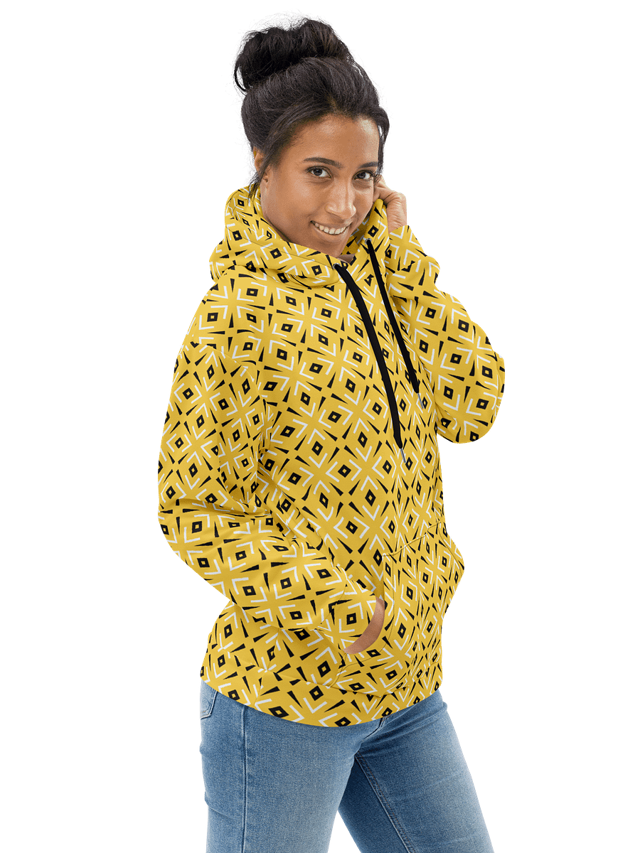 Lemon Lattice Geometric Print Hoodie for Men and Women product image (2)
