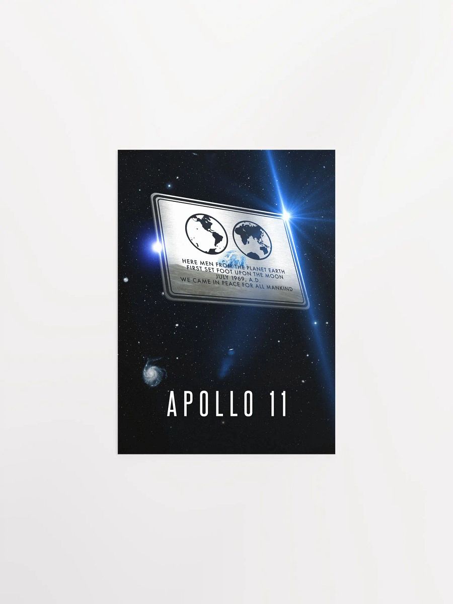 NASA Apollo 11 plaque, 3D with quote — space poster, science print product image (8)