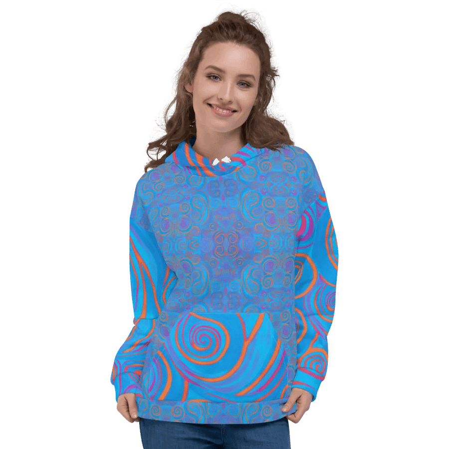 Funky Blue Dreams Liquid Tie-Dye Hoodie product image (6)
