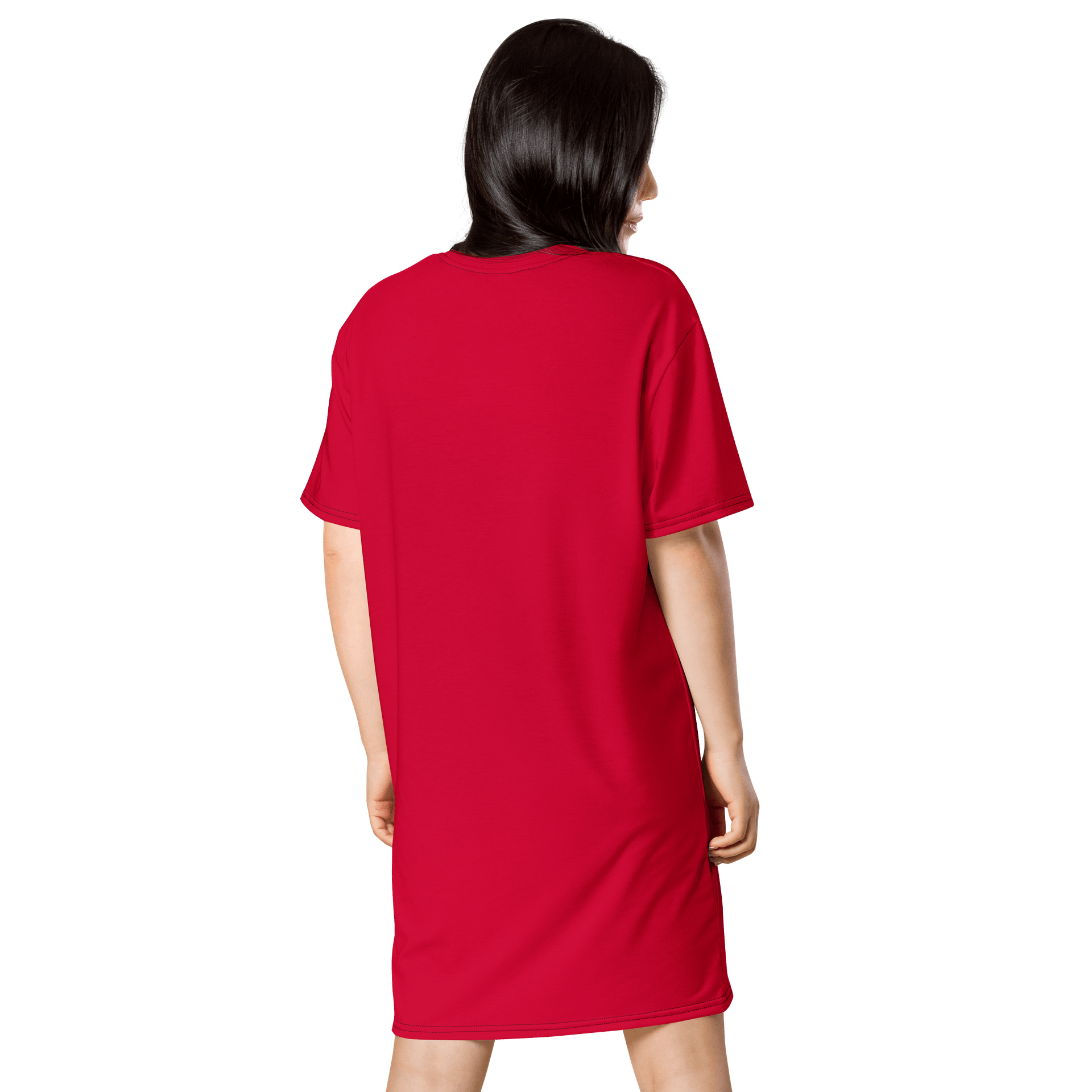 Oversized T-Shirt Dress - Bold Crimson, Sizes 2XS-6XL product image (2)