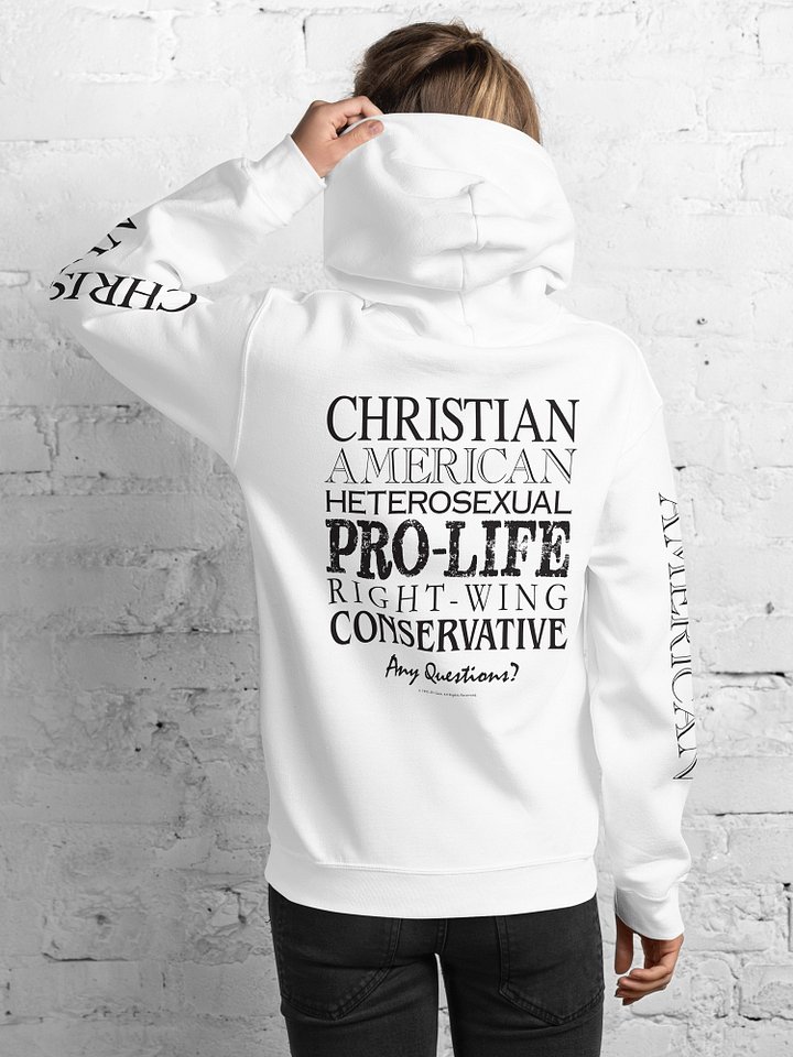 Christian American Hoodie | Pro-Life Right-Wing Unisex Sweatshirt | Patriotic Faith-Based Apparel | Traditional Value Gift Unisex Hoodie product image (12)