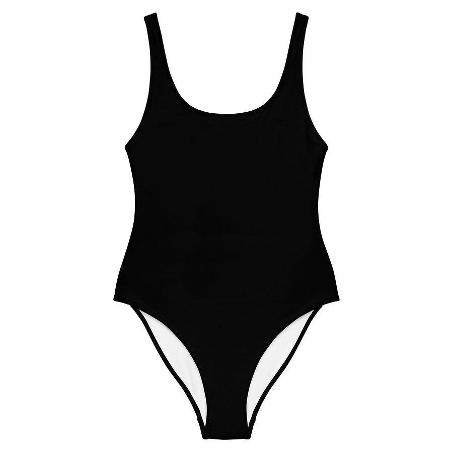 Black Solid Color Retro Inspired Women's One Piece Swimsuit product image (1)