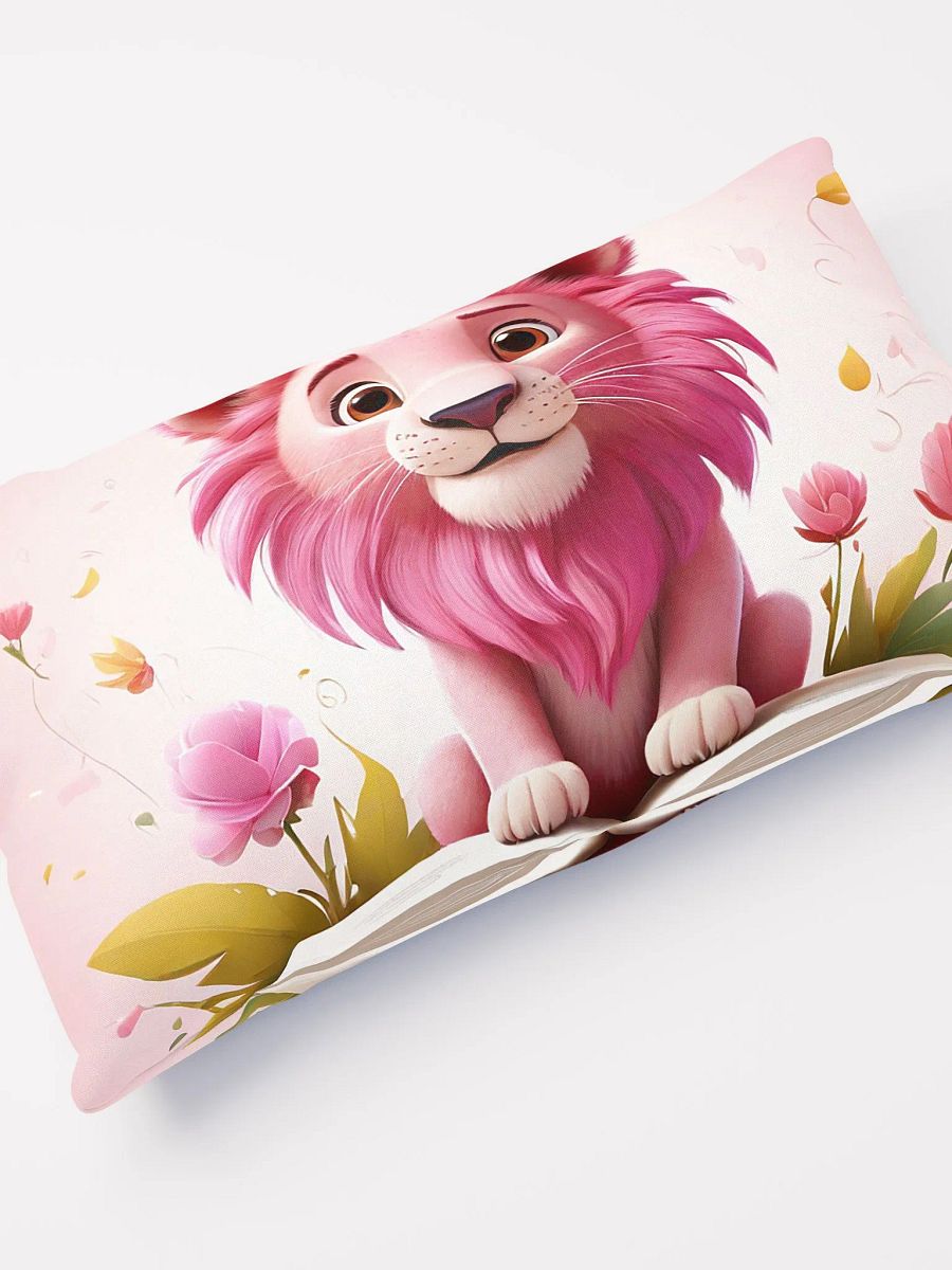 pink lion with flower and book product image (11)