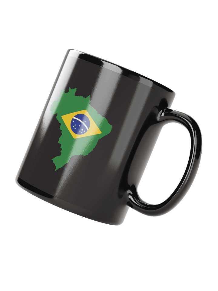 Brazil Flag and Map Black Coffee Mug - Double Sided Print product image (4)