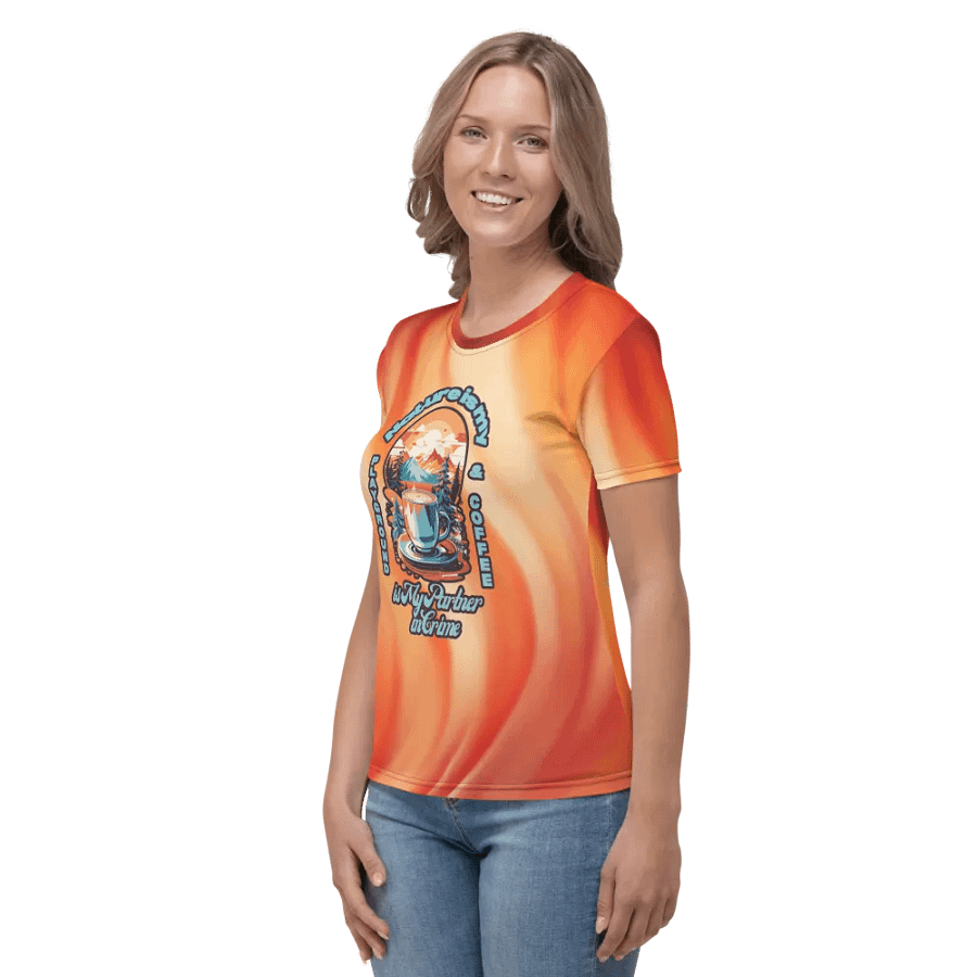 Nature is my Playground and Coffee is My Partner in Crime All Over Print T-shirt product image (4)