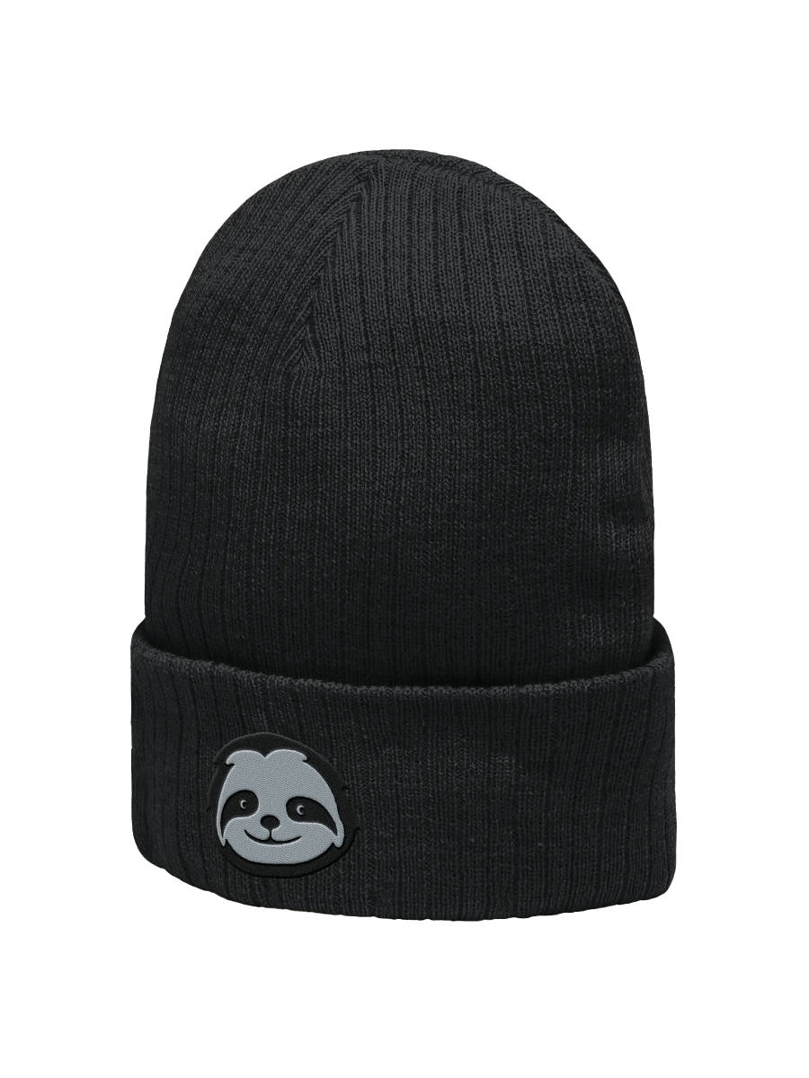 Sloth Mascot Embroided Ribbed Beanie product image (9)