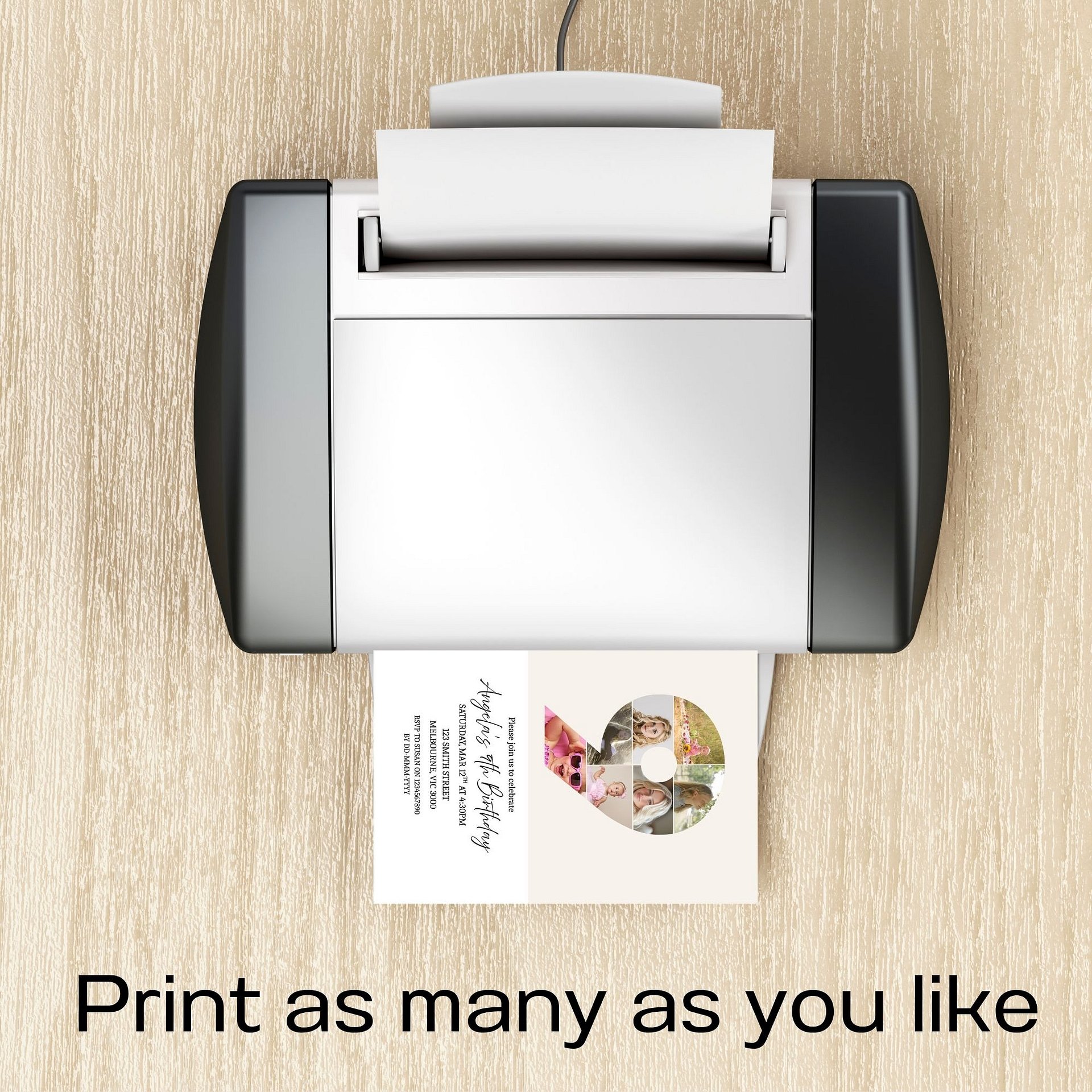 9th Birthday Photo Collage Editable Invitation Template product image (9)