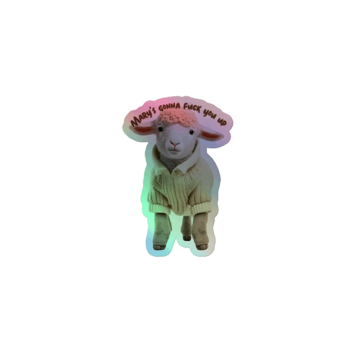 Mary's Angry Lamb NSFW Holo Sticker product image (1)