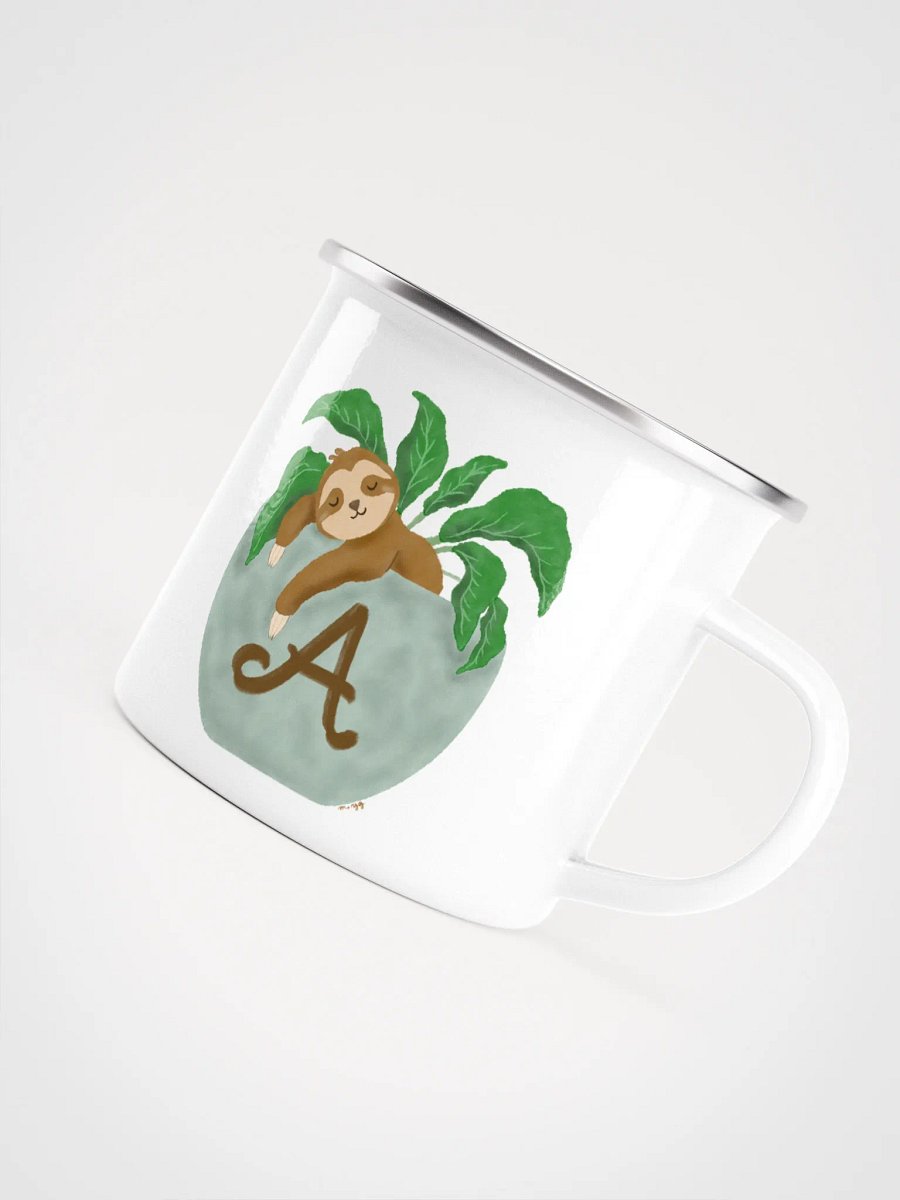 Sloth in Letter A Planter Enamel Mug product image (5)