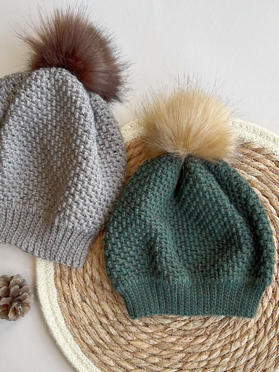 Herringbone Moss Winter Crochet Hat Pattern Baby to Adult Sizes product image (4)