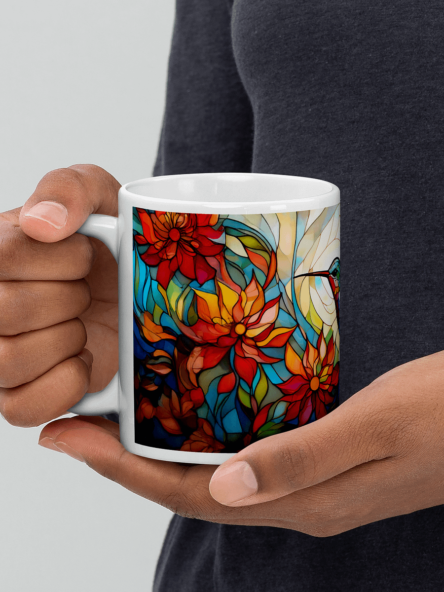 Hummingbird Mug Stained Glass Floral product image (2)