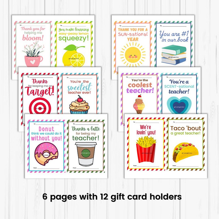 Teacher Appreciation Gift Card Holders & Gift Tags product image (3)