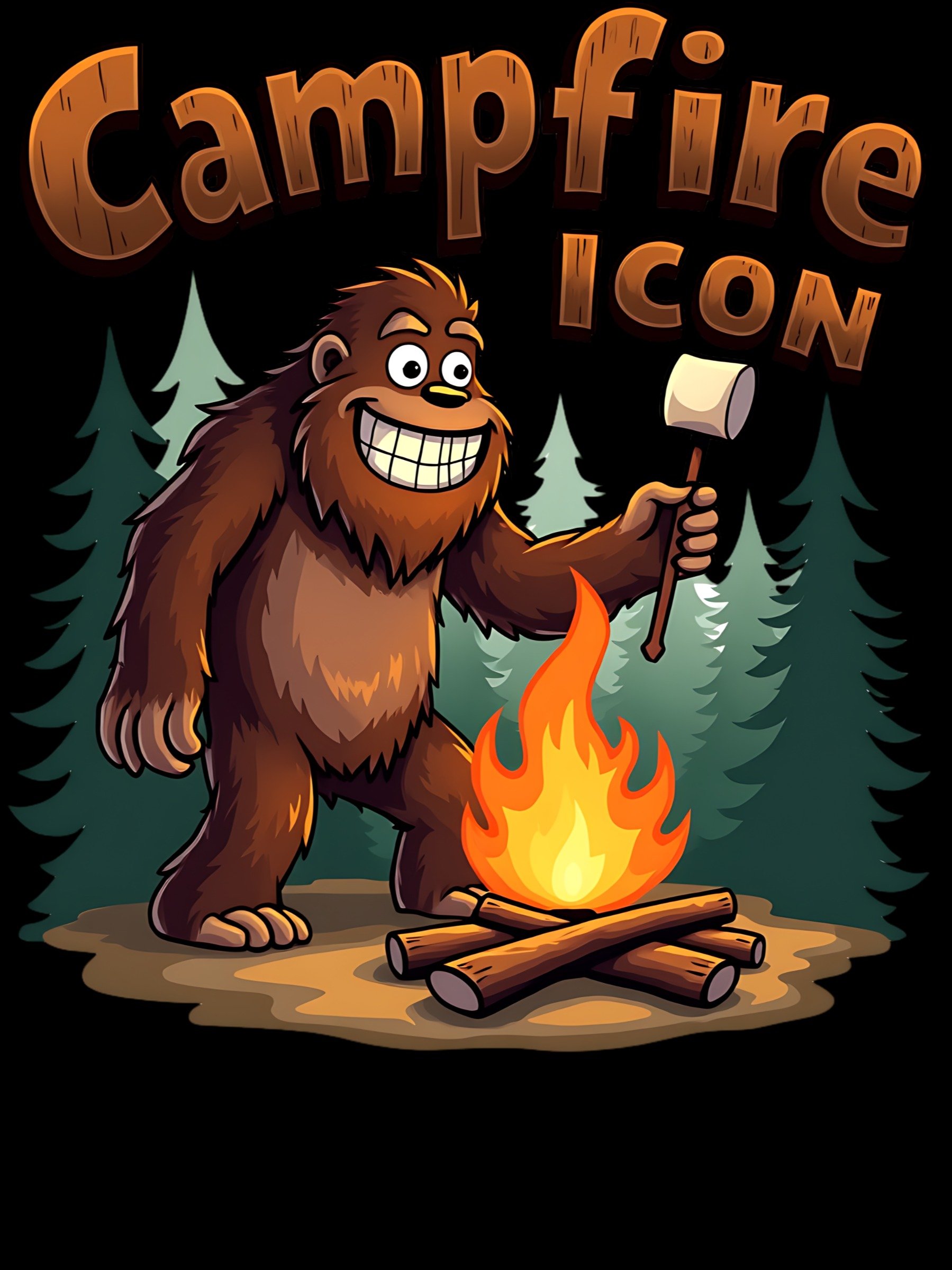Bigfoot Campfire Icon Outdoor Adventure product image (1)