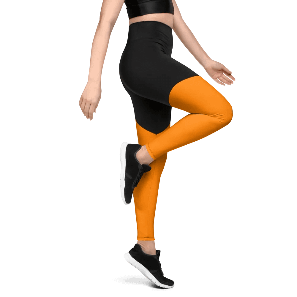 Plain Color Orange Sports Leggings product image (5)