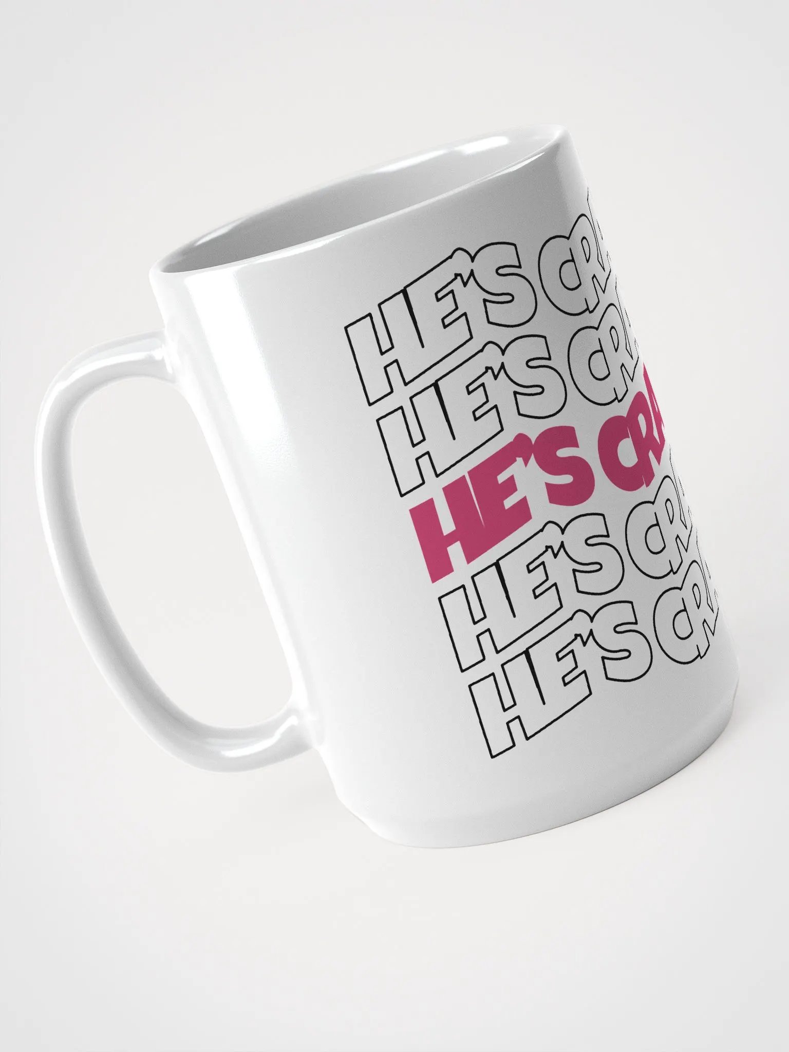 He's cray cray! Mug (pink/black) product image (3)