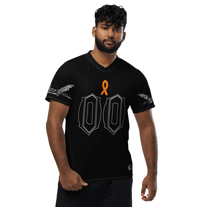 Cancer Awareness - Orange Ribbon - Black - Recycled Unisex Sports Jersey - White HApex Gear White Logo product image (1)