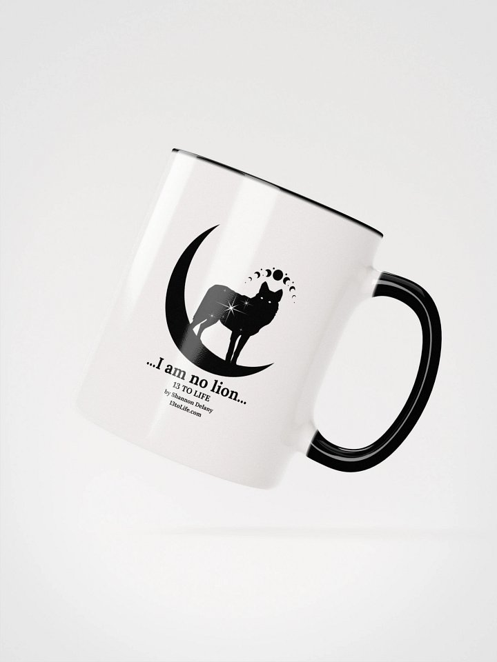 I Am No Lion – Wolf and Moon Mug – 13 TO LIFE Mug with Accent Color Interior and Handle product image (16)