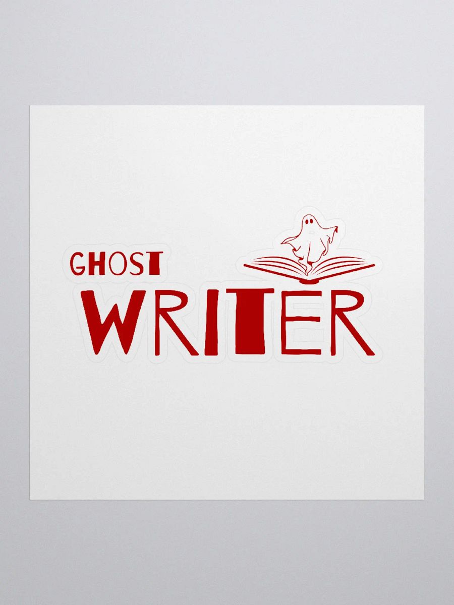 Ghostwriter Red Text with Spook and a Book Sticker product image (1)