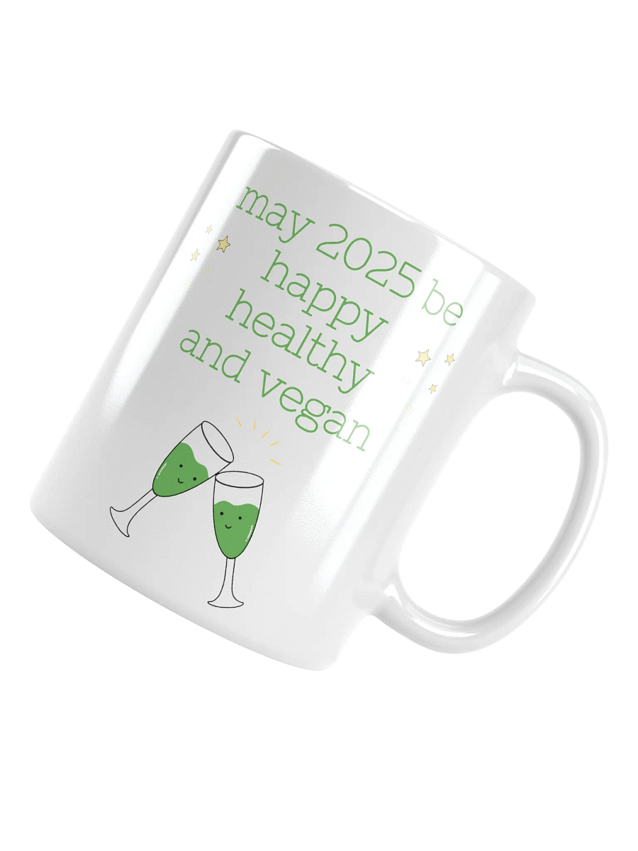 “Happy, Healthy, and Vegan 2025” Coffee or Tea Mug product image (3)