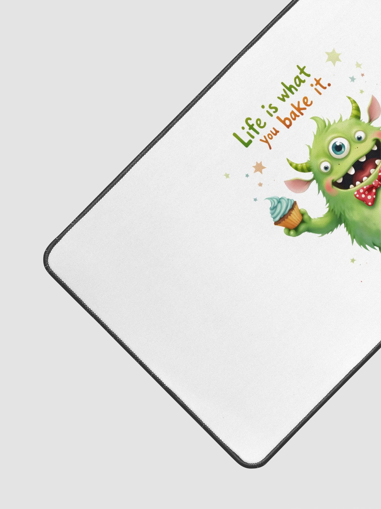 Baking Monster Desk Mat | "Life Is What You Bake It" Office Décor | Cute Baker Workspace Mousepad product image (3)