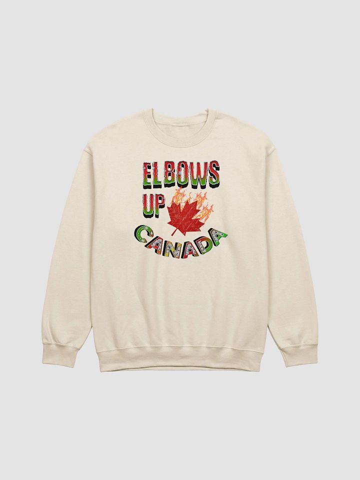 Elbows Up Canada Flaming Maple Leaf Crewneck Sweatshirt product image (19)